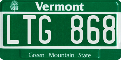 VT license plate LTG868