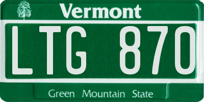 VT license plate LTG870