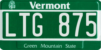VT license plate LTG875