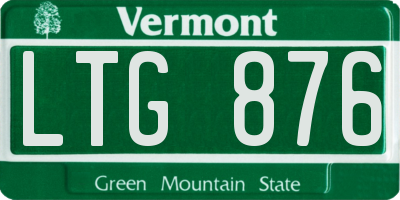 VT license plate LTG876
