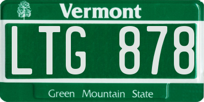 VT license plate LTG878