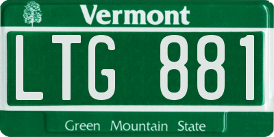 VT license plate LTG881