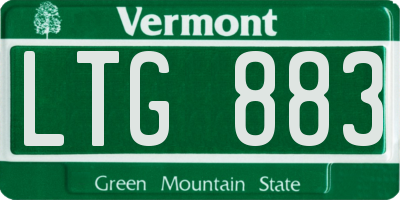 VT license plate LTG883