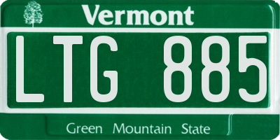 VT license plate LTG885
