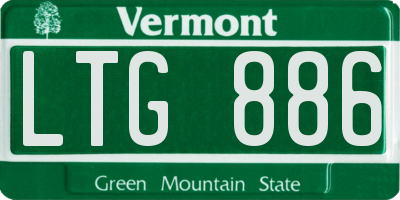 VT license plate LTG886