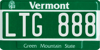 VT license plate LTG888