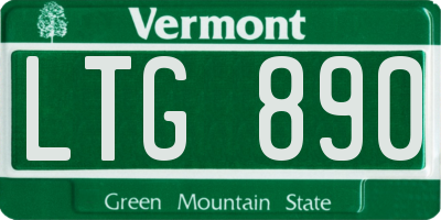 VT license plate LTG890