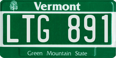 VT license plate LTG891
