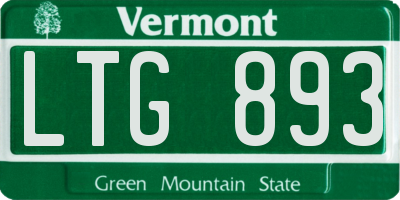 VT license plate LTG893