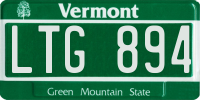 VT license plate LTG894