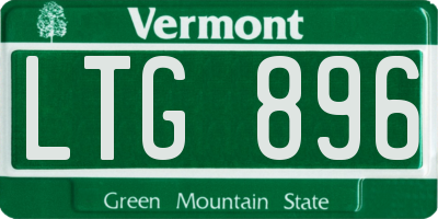 VT license plate LTG896
