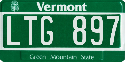 VT license plate LTG897
