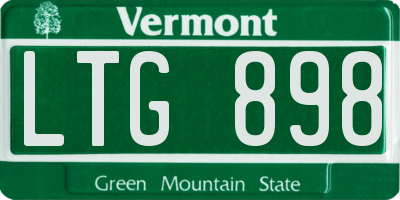 VT license plate LTG898
