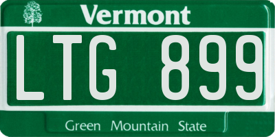 VT license plate LTG899