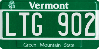 VT license plate LTG902