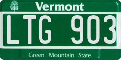VT license plate LTG903