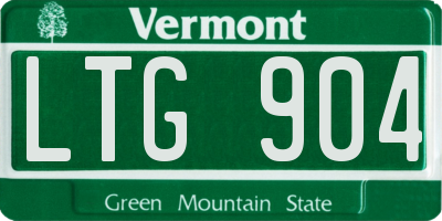 VT license plate LTG904