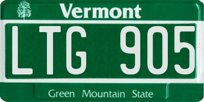 VT license plate LTG905