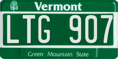 VT license plate LTG907