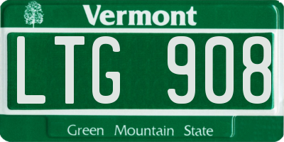 VT license plate LTG908