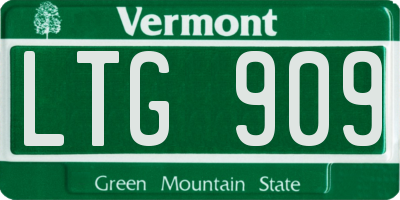 VT license plate LTG909
