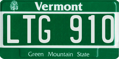 VT license plate LTG910