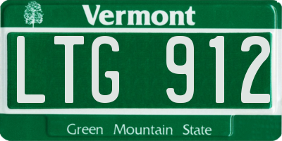 VT license plate LTG912