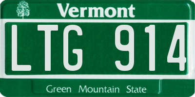VT license plate LTG914