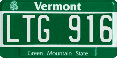 VT license plate LTG916