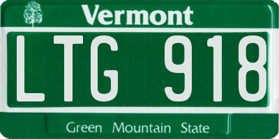 VT license plate LTG918