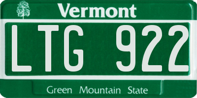 VT license plate LTG922