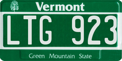 VT license plate LTG923
