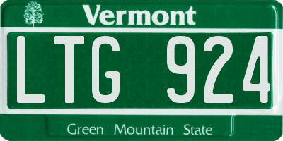 VT license plate LTG924