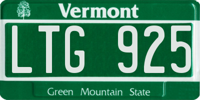 VT license plate LTG925