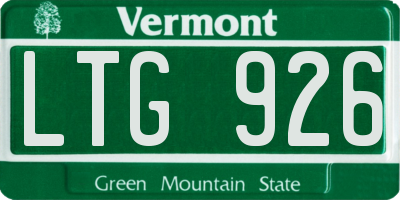 VT license plate LTG926