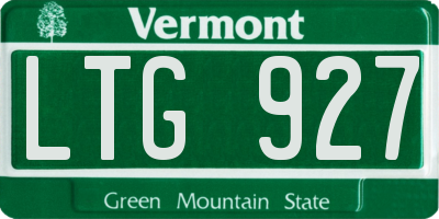 VT license plate LTG927