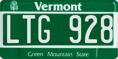 VT license plate LTG928