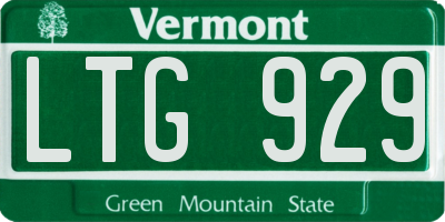 VT license plate LTG929