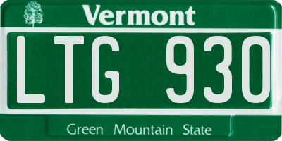 VT license plate LTG930