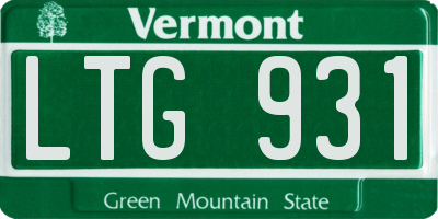 VT license plate LTG931
