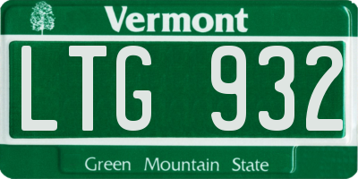 VT license plate LTG932