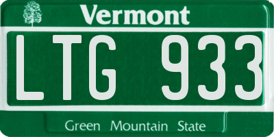 VT license plate LTG933
