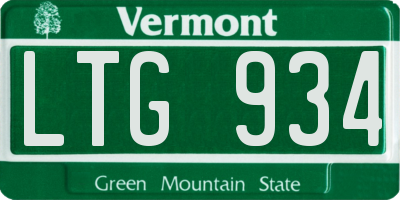 VT license plate LTG934