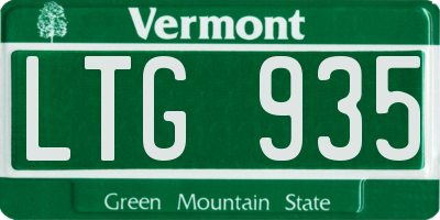 VT license plate LTG935