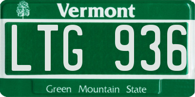 VT license plate LTG936