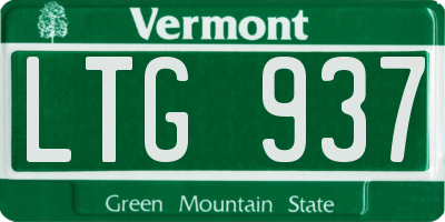 VT license plate LTG937