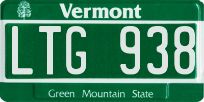 VT license plate LTG938