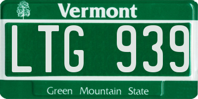 VT license plate LTG939