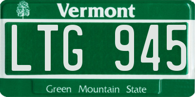 VT license plate LTG945