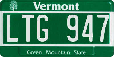 VT license plate LTG947